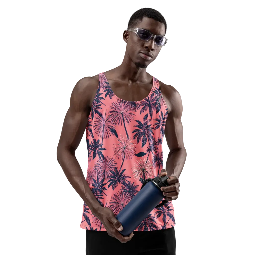 Coral Afterglow on Men's Tank Top — Front