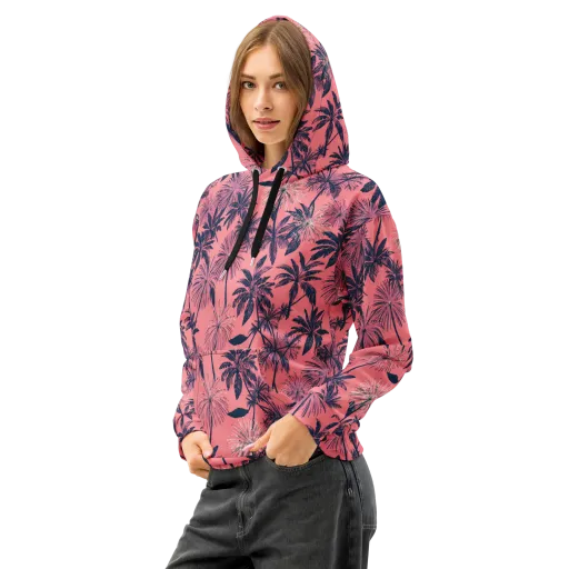 Coral Afterglow on a Cotton Hoodie