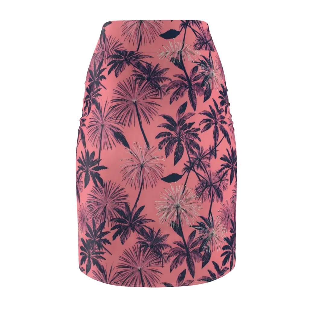 Coral Afterglow on Pencil Skirt — Back