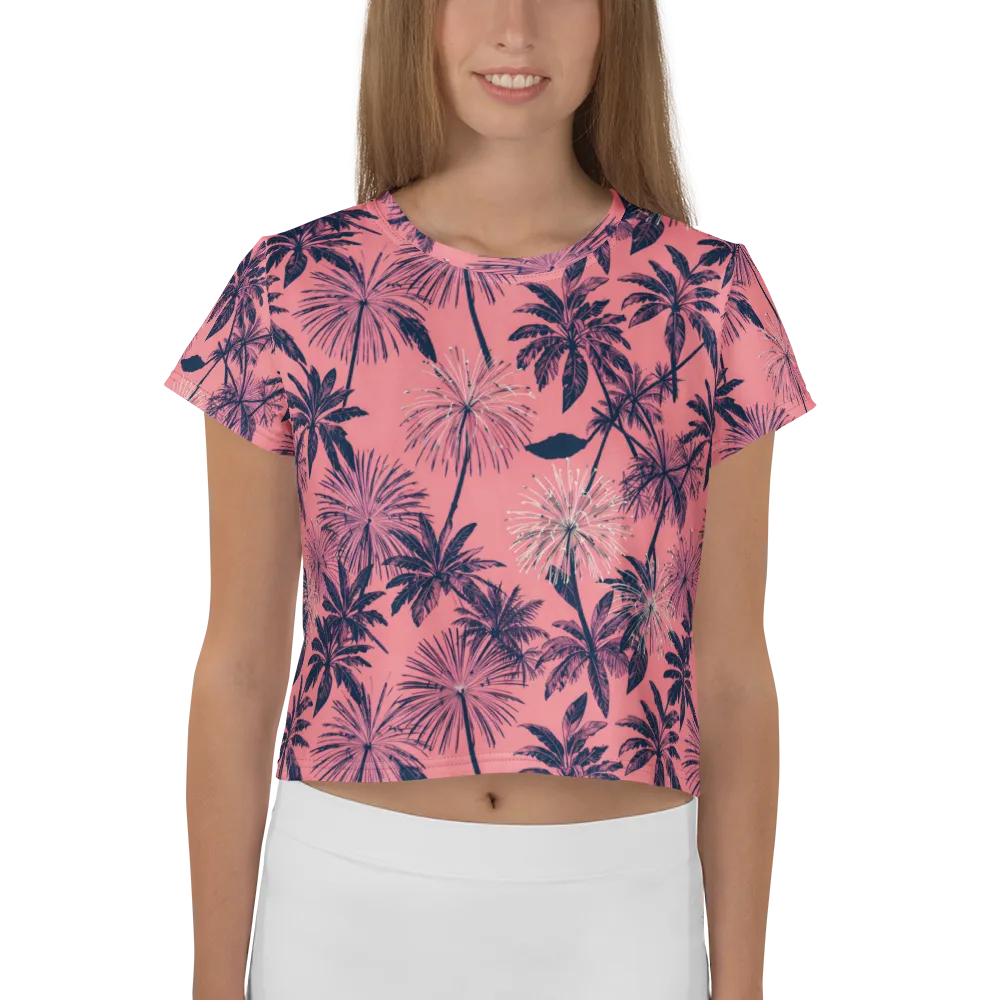 Coral Afterglow on Crop Tee — Front