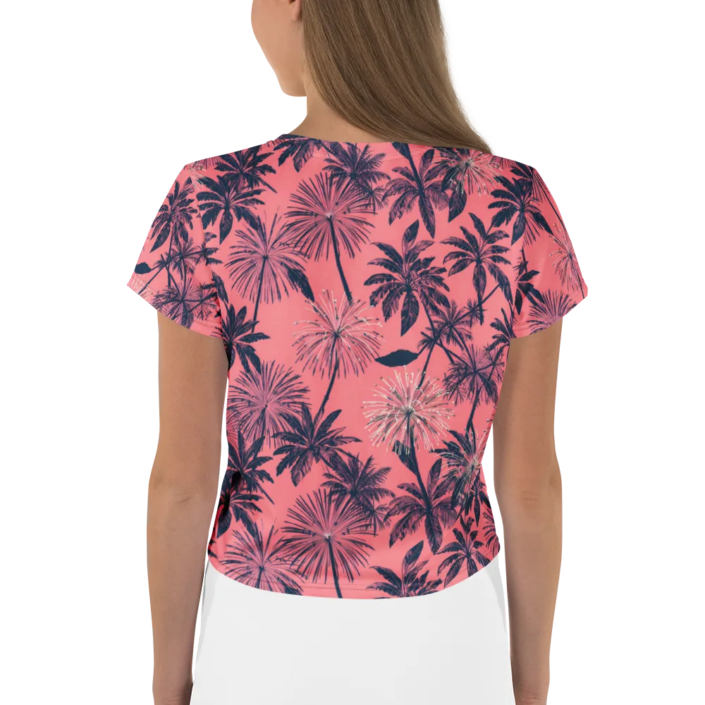 Coral Afterglow on Crop Tee — Back