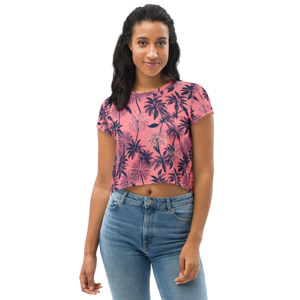 Coral Afterglow on Crop Tee — Front