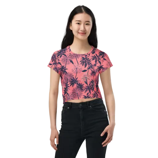 Coral Afterglow on a Crop Tee