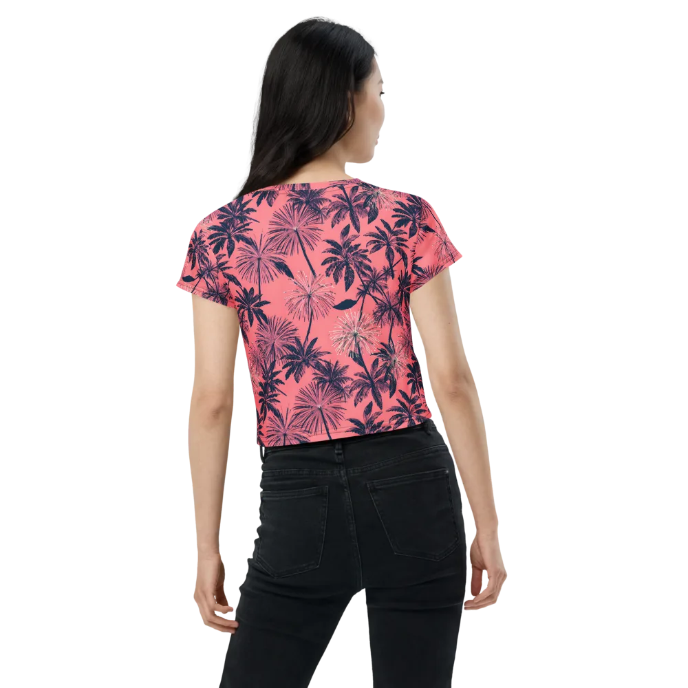 Coral Afterglow on Crop Tee — Back