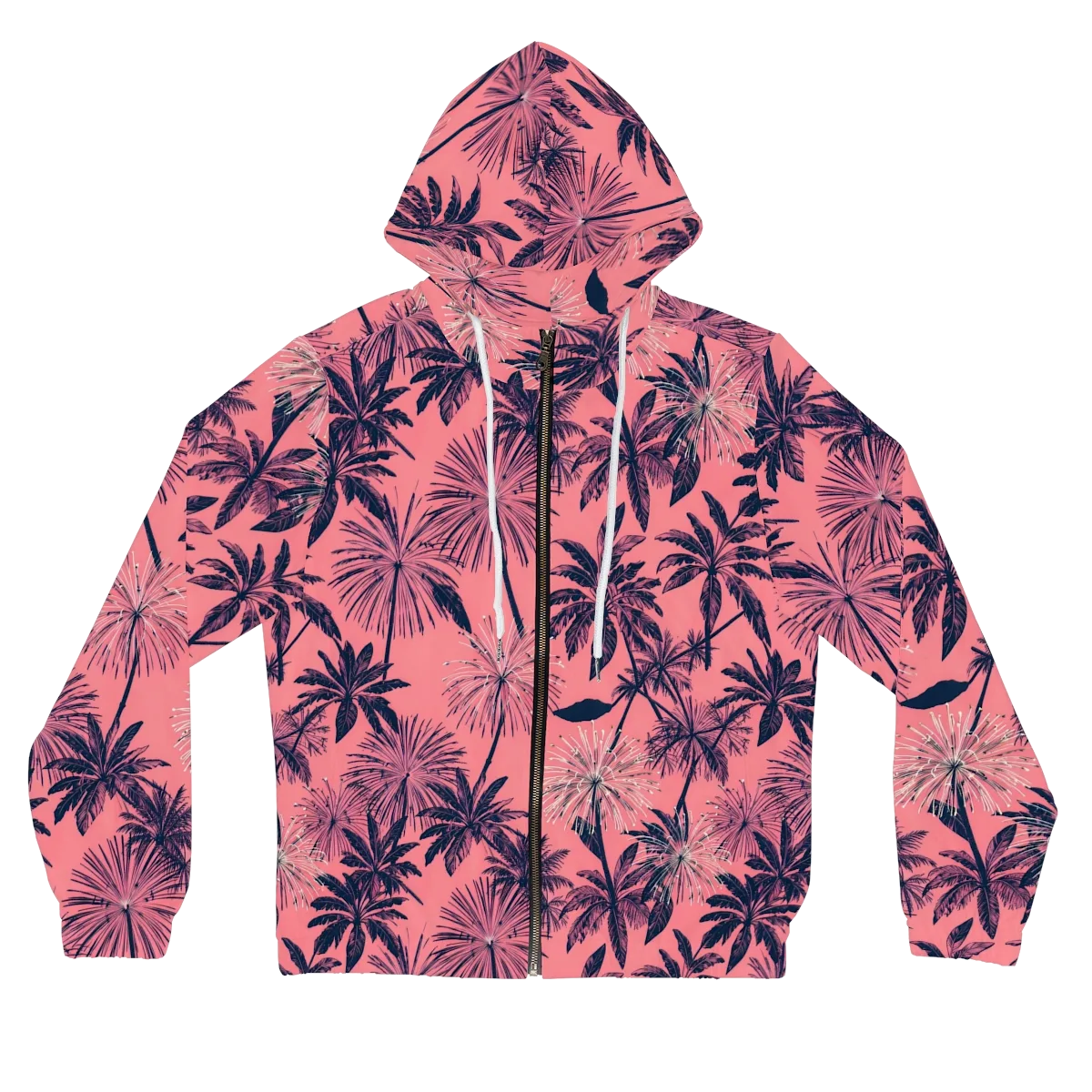 Coral Afterglow on Women's Full-Zip Hoodie — Front