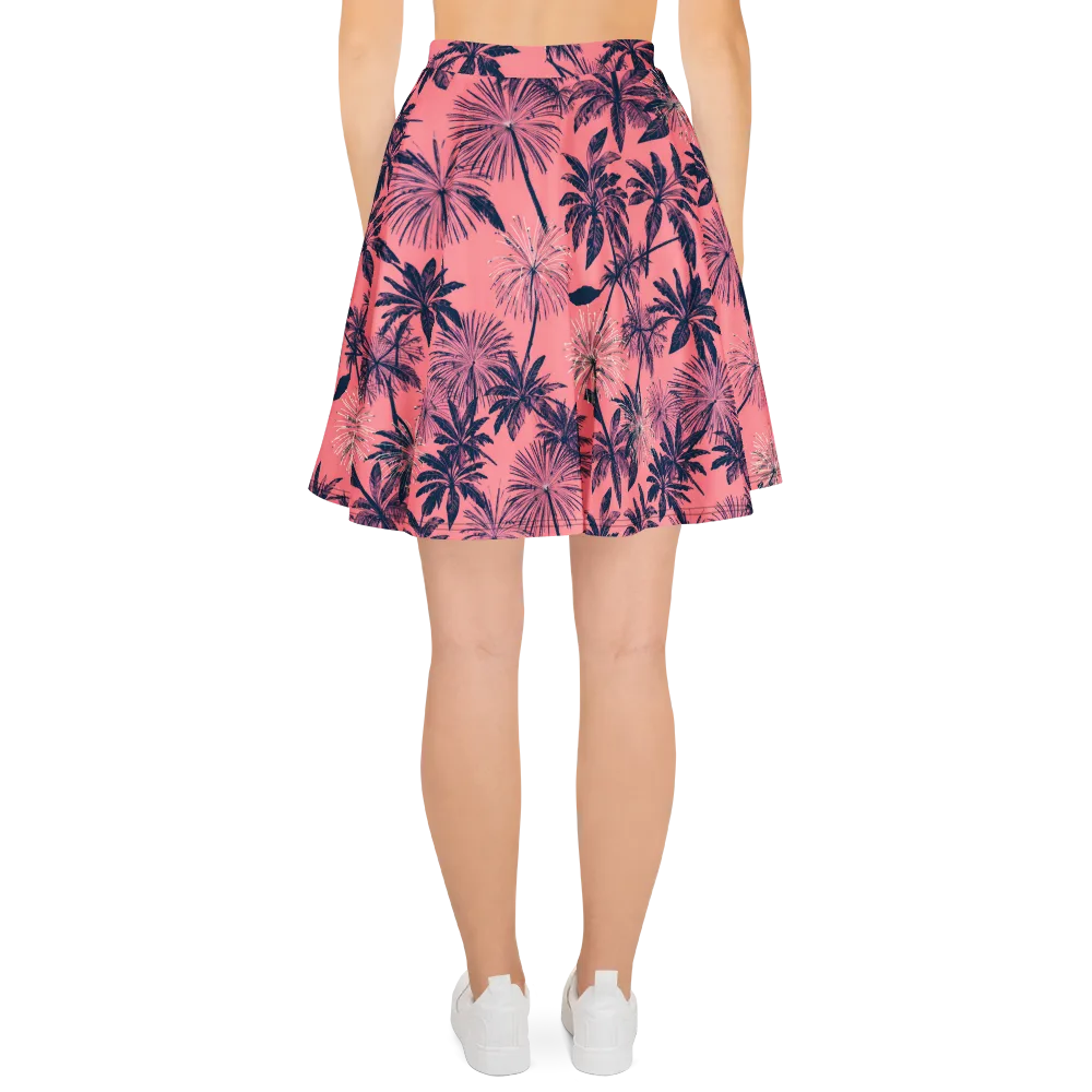 Coral Afterglow on Skater Skirt — Back