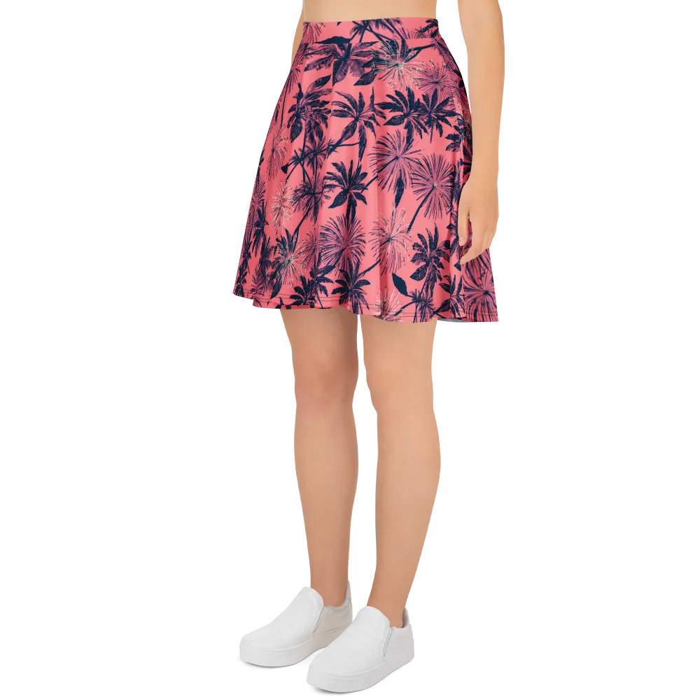 Coral Afterglow on Skater Skirt — Left