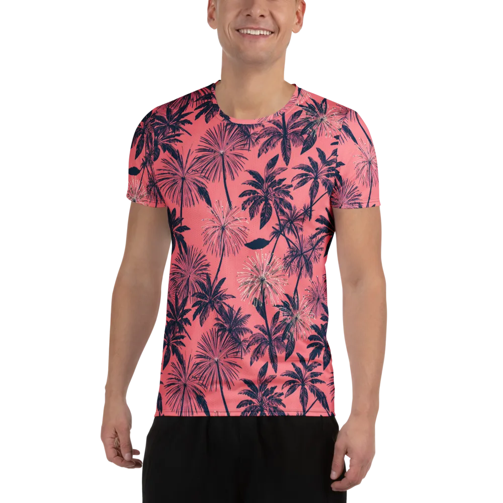 Coral Afterglow on Men's Athletic T-Shirt — Front