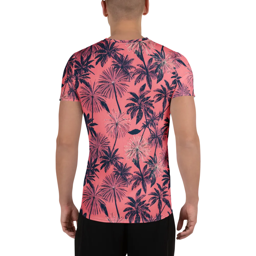 Coral Afterglow on Men's Athletic T-Shirt — Back