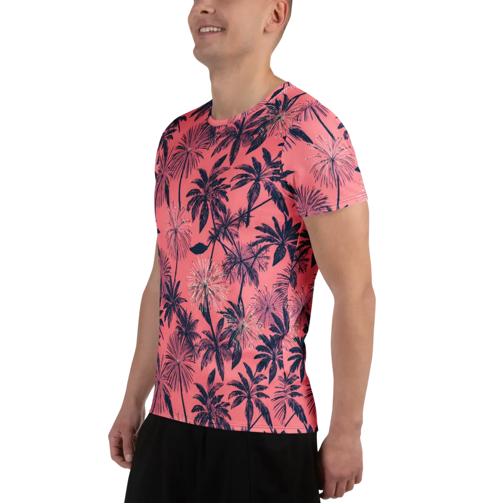 Coral Afterglow on Men's Athletic T-Shirt — Left