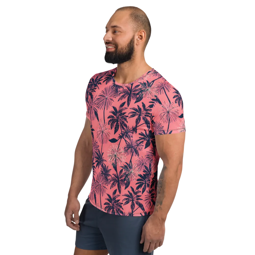 Coral Afterglow on Men's Athletic T-Shirt — Left