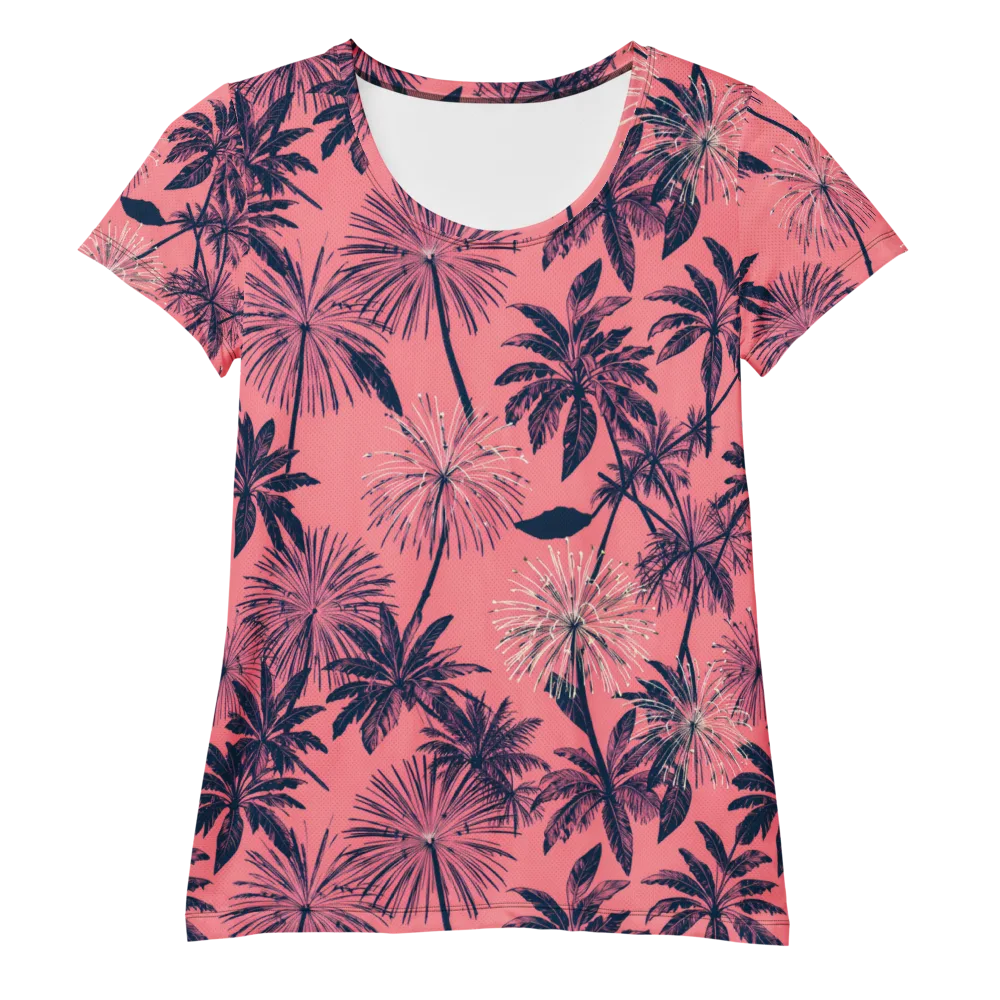 Coral Afterglow on Women's Athletic T-Shirt — Front