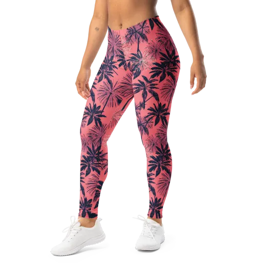 Coral Afterglow on a Leggings