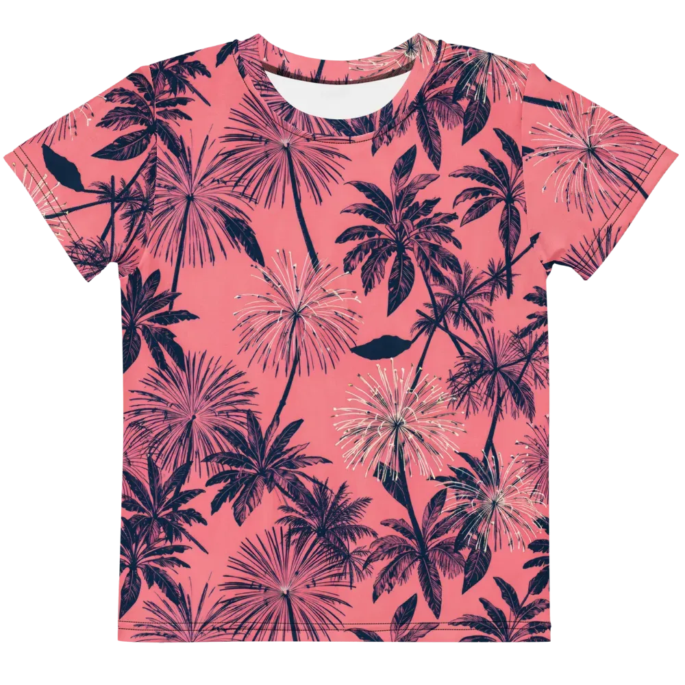 Coral Afterglow on Kids Crew Neck T-Shirt — Front