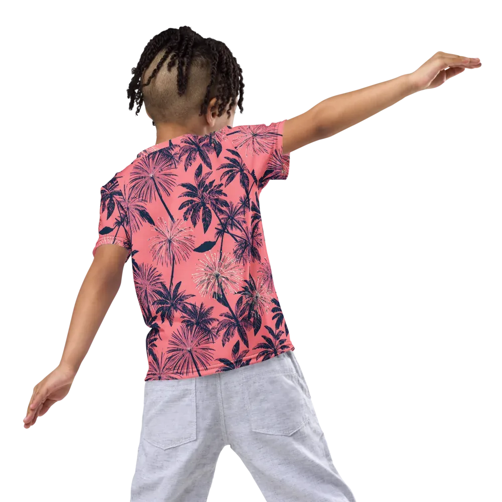 Coral Afterglow on Kids Crew Neck T-Shirt — Back
