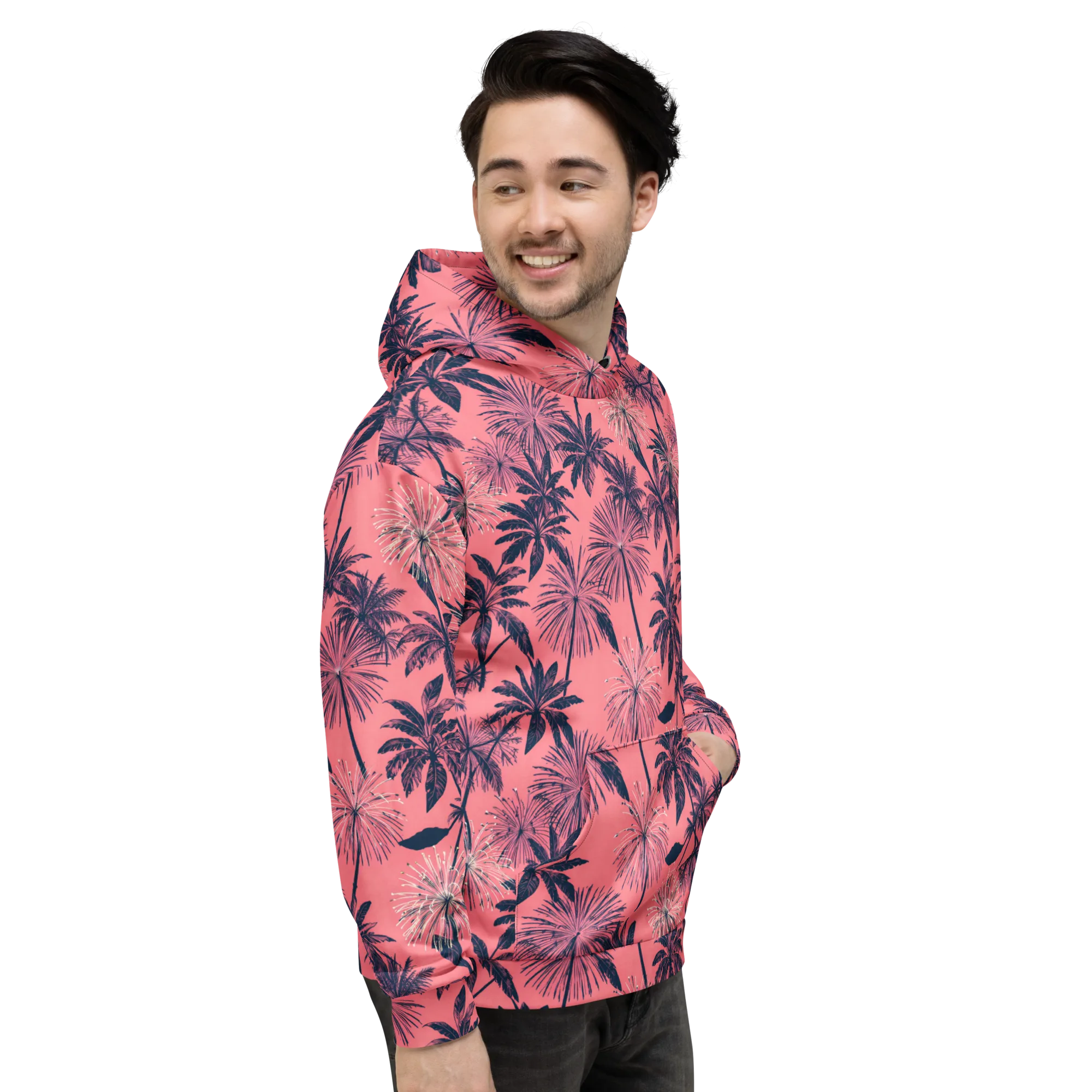 Coral Afterglow on Hoodie — Right