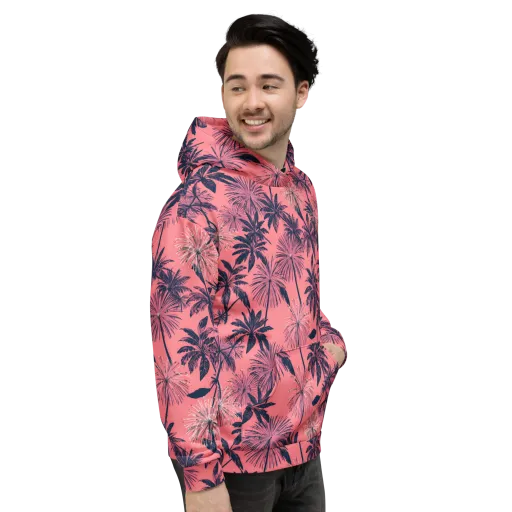 Coral Afterglow on a Hoodie
