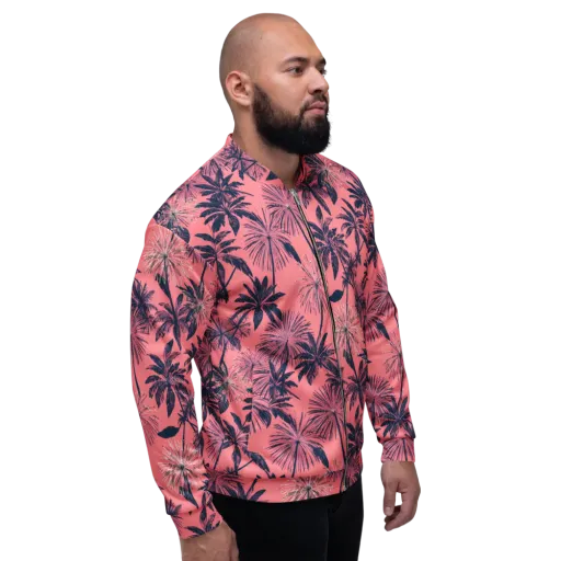 Coral Afterglow on a Bomber Jacket