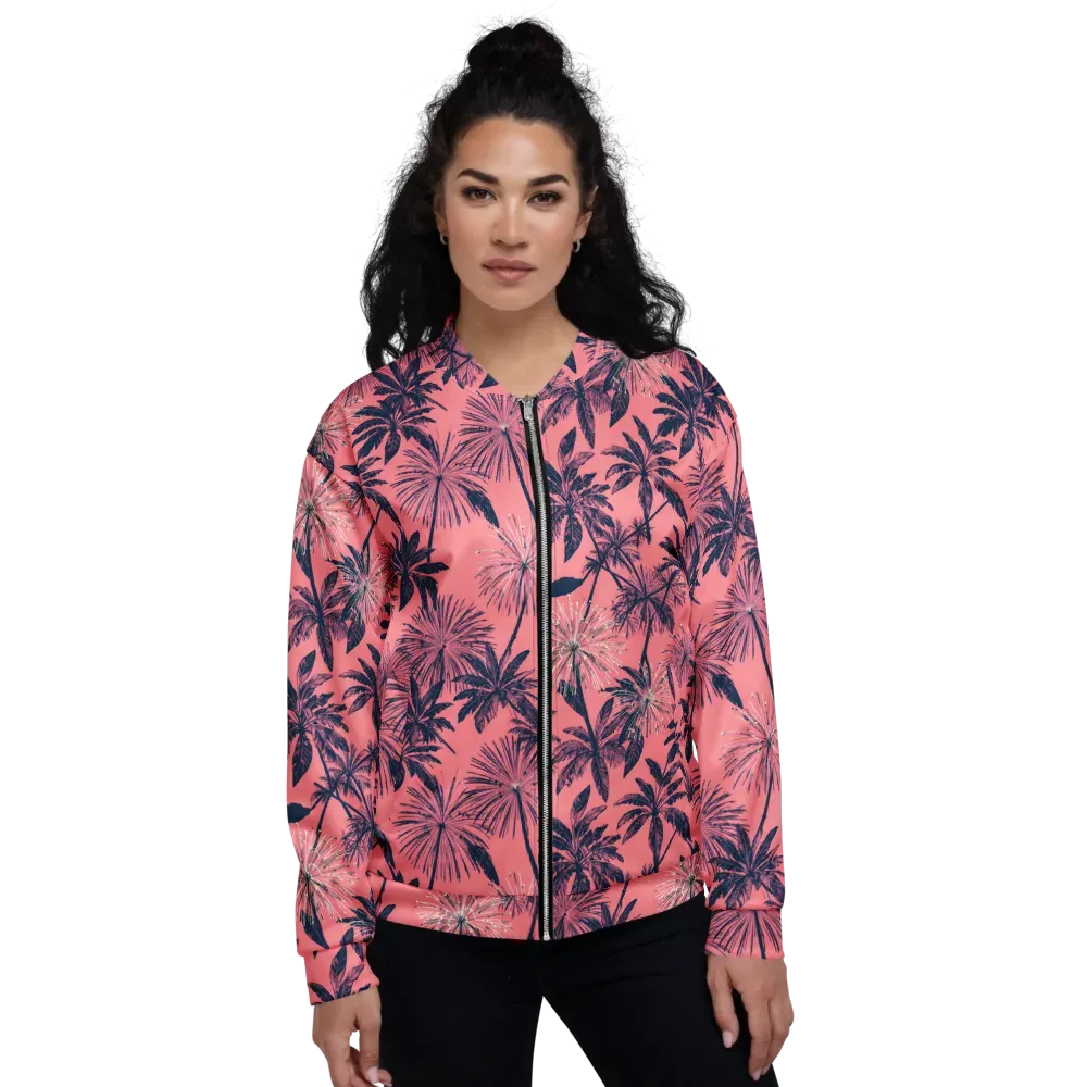 Coral Afterglow on Bomber Jacket — Front