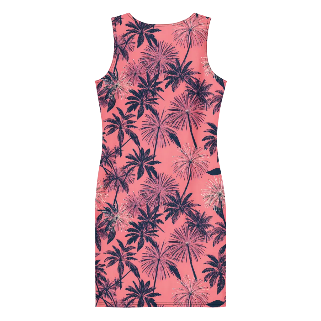 Coral Afterglow on Bodycon Dress — Back