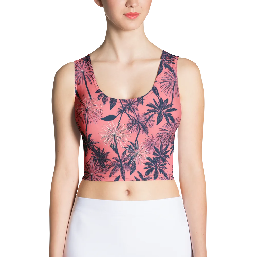 Coral Afterglow on Crop Top — Front