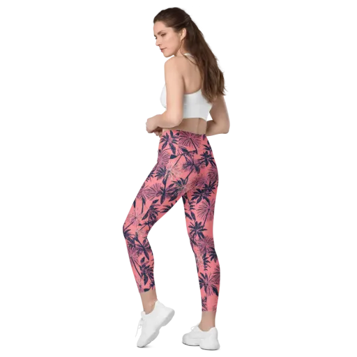 Coral Afterglow on a Leggings with Pockets