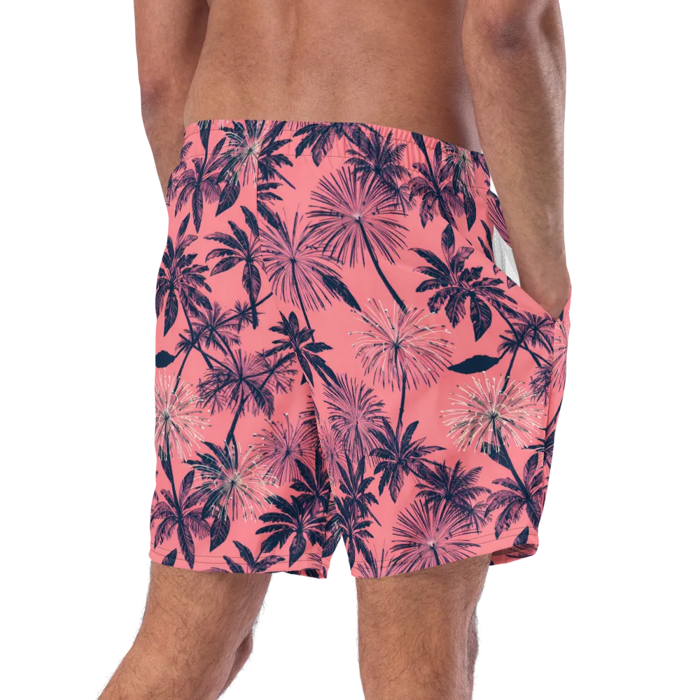 Coral Afterglow on Swim Trunks — Right Back