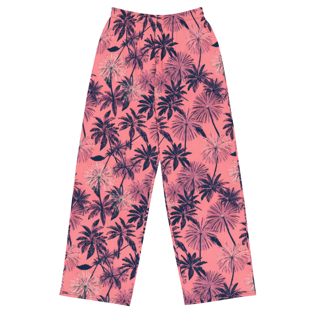 Coral Afterglow on Wide-Leg Pants — Front