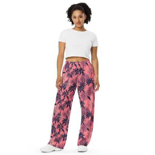 Coral Afterglow on a Wide-Leg Pants