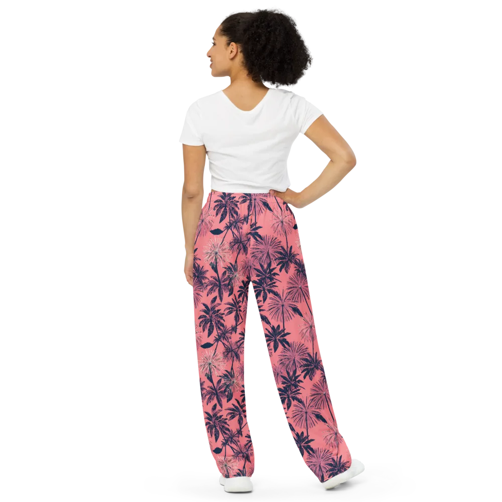 Coral Afterglow on Wide-Leg Pants — Back