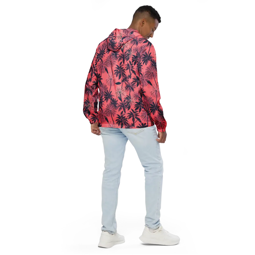 Coral Afterglow on Men's Windbreaker — Back