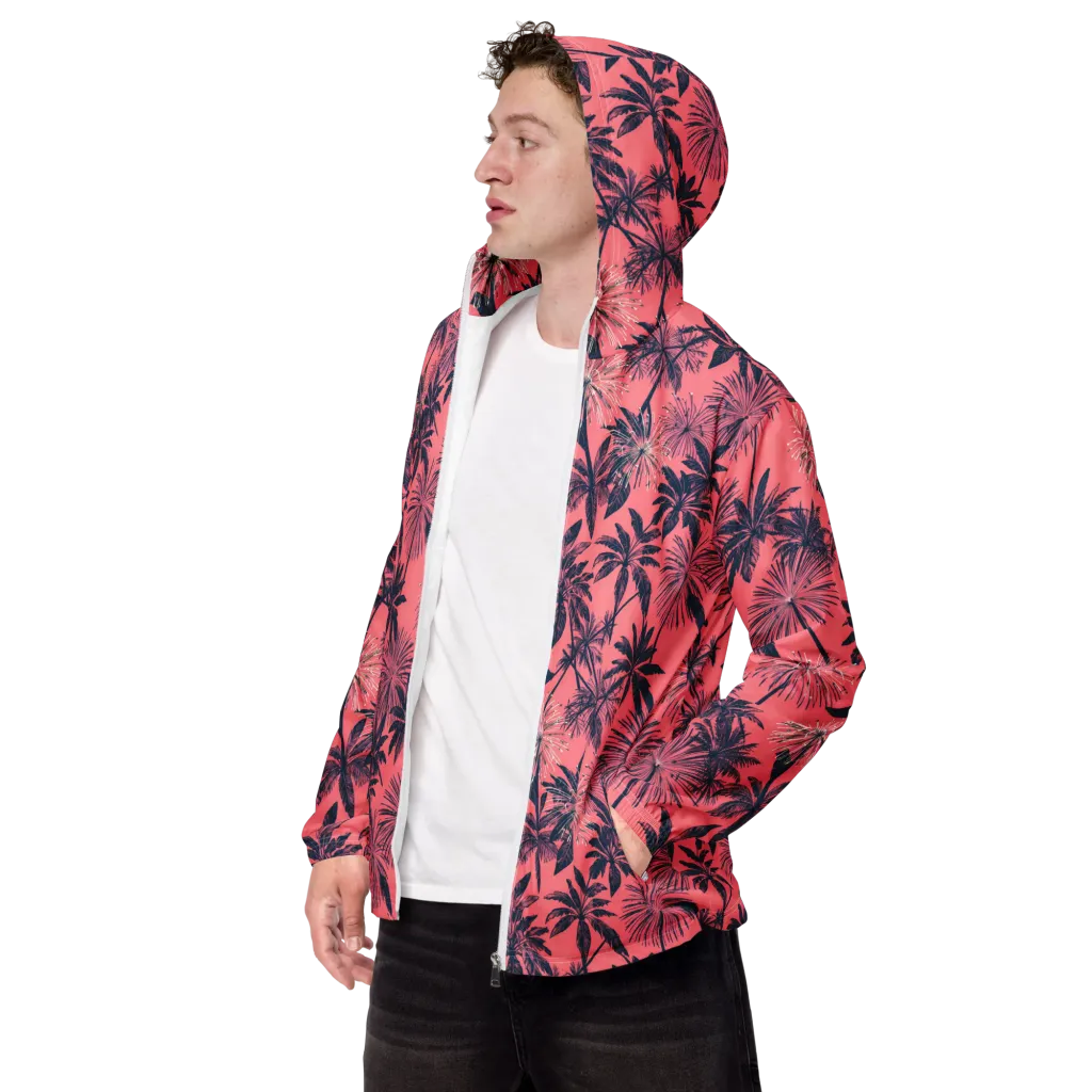 Coral Afterglow on Men's Windbreaker — Left Front