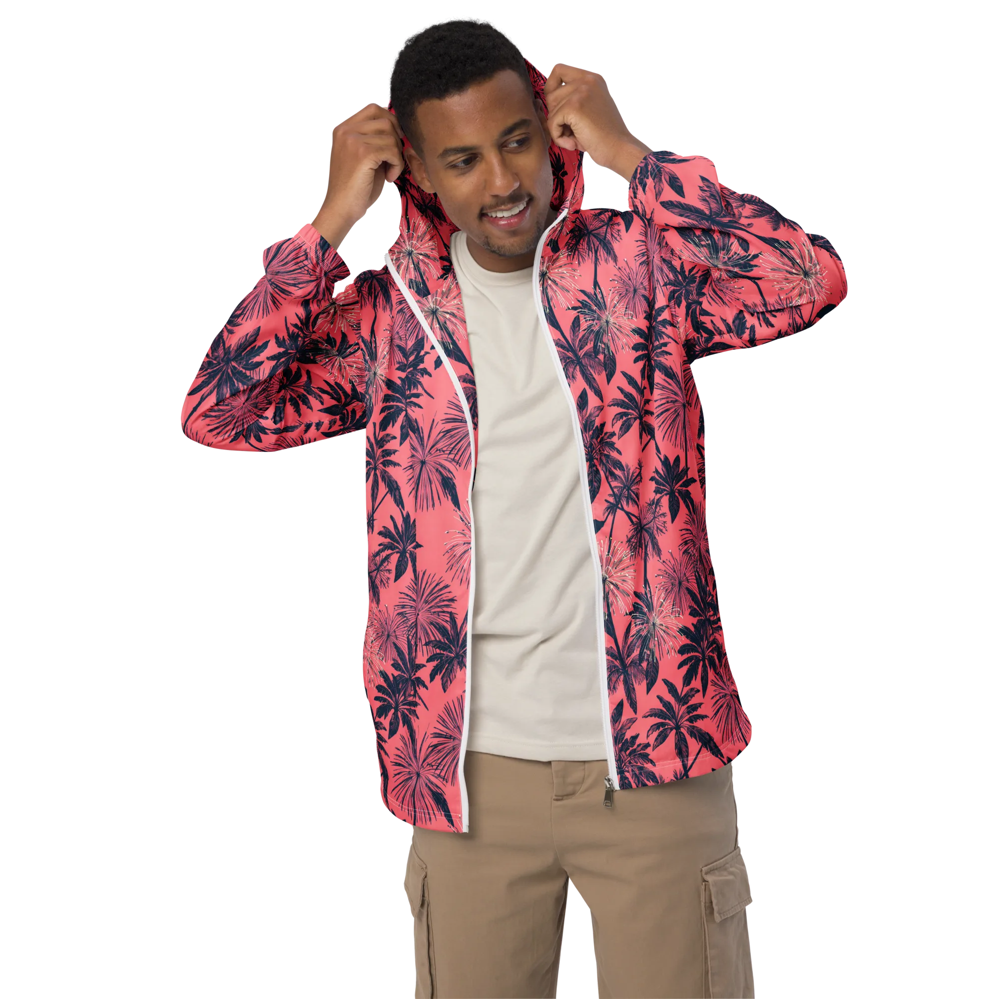 Coral Afterglow on Men's Windbreaker — Front