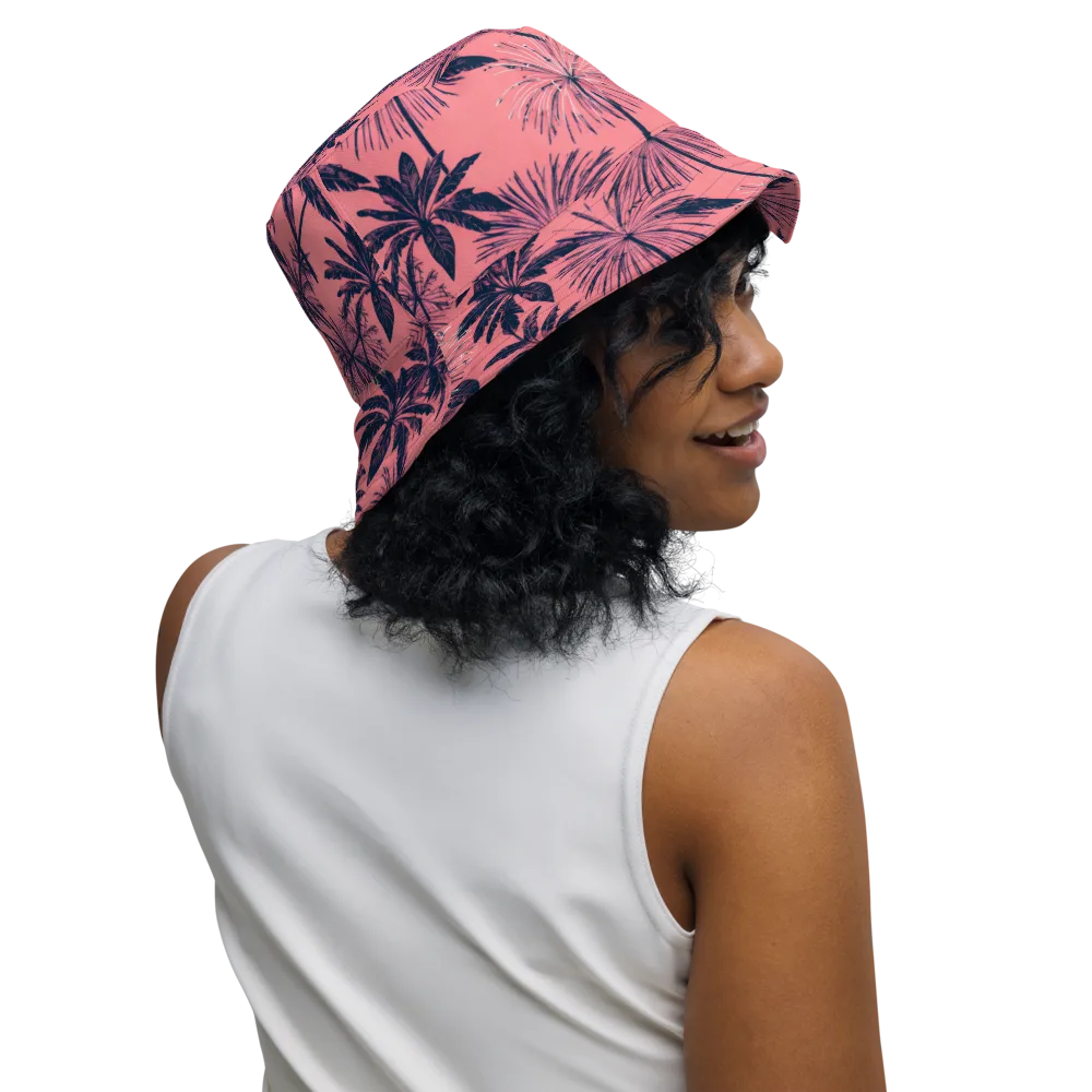 Coral Afterglow on Reversible Bucket Hat — Right Outside