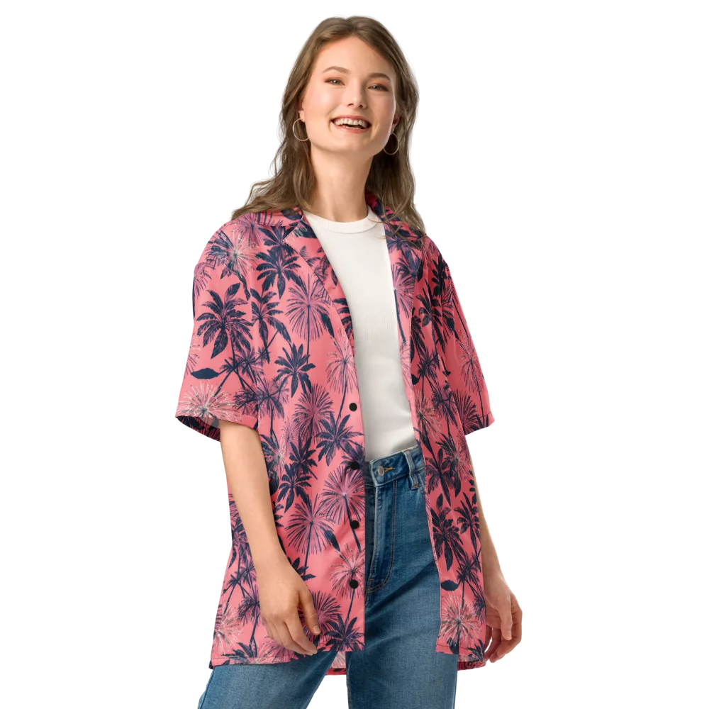 Coral Afterglow on Button Shirt — Front