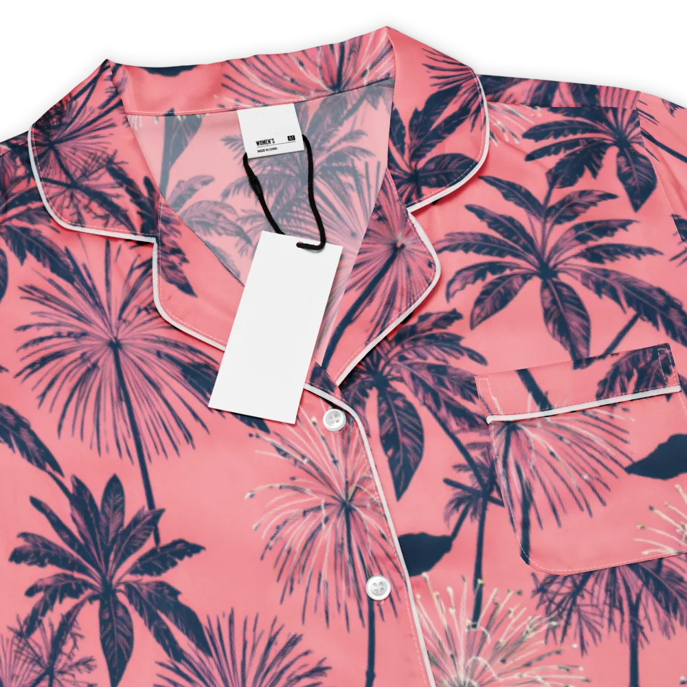 Coral Afterglow on Women's Short Sleeve Pajama Top — Product details