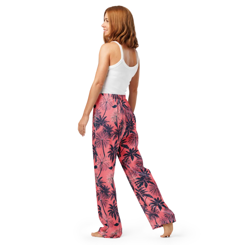Coral Afterglow on Women's Pajama Pants — Back