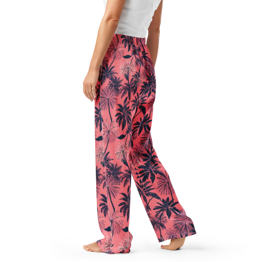 Coral Afterglow on Women's Pajama Pants — Left
