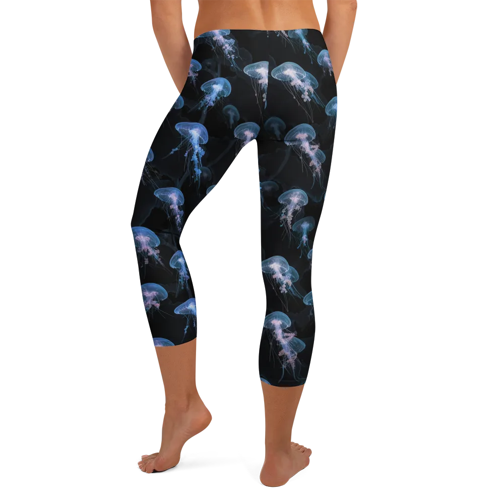 Deepwater Reverie on Capri Leggings — Back