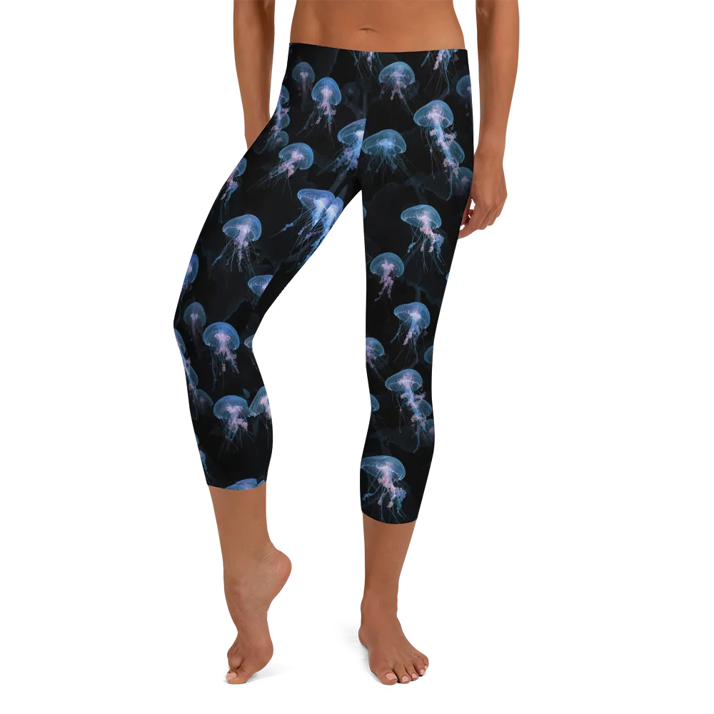 Deepwater Reverie on Capri Leggings — Front
