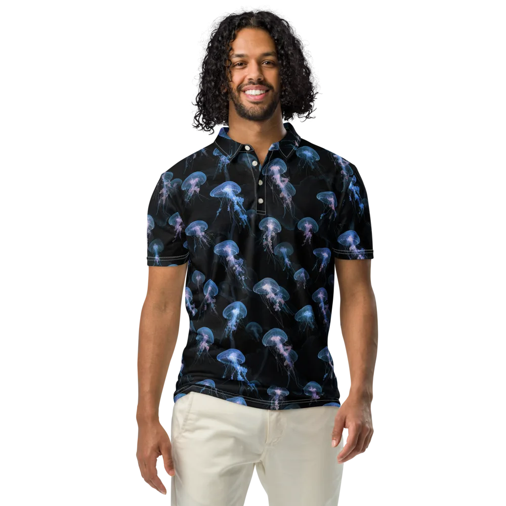 Deepwater Reverie on Men's Slim Fit Polo Shirt — Front