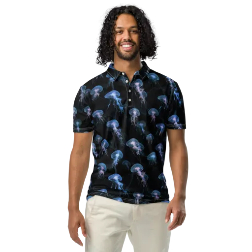 Deepwater Reverie on a Men's Slim Fit Polo Shirt