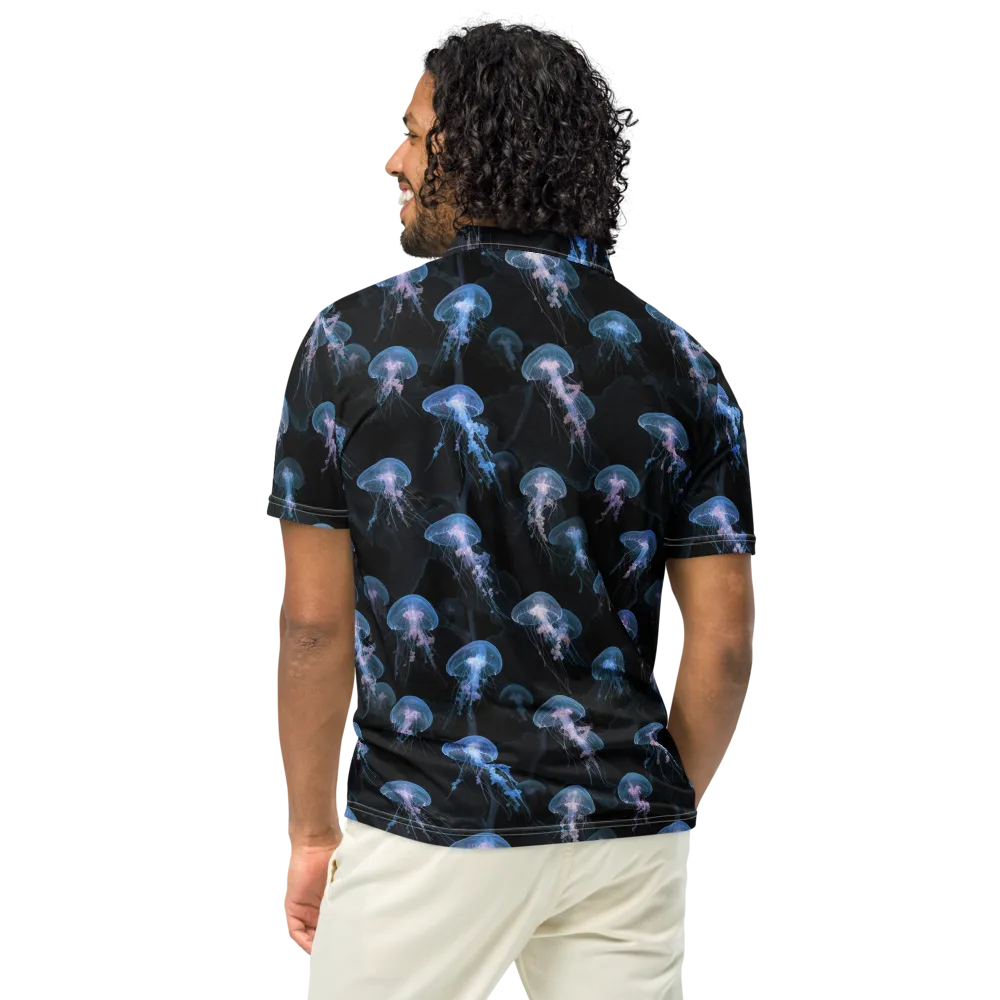 Deepwater Reverie on Men's Slim Fit Polo Shirt — Back