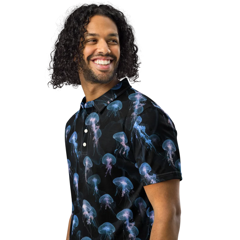 Deepwater Reverie on Men's Slim Fit Polo Shirt — Left Front