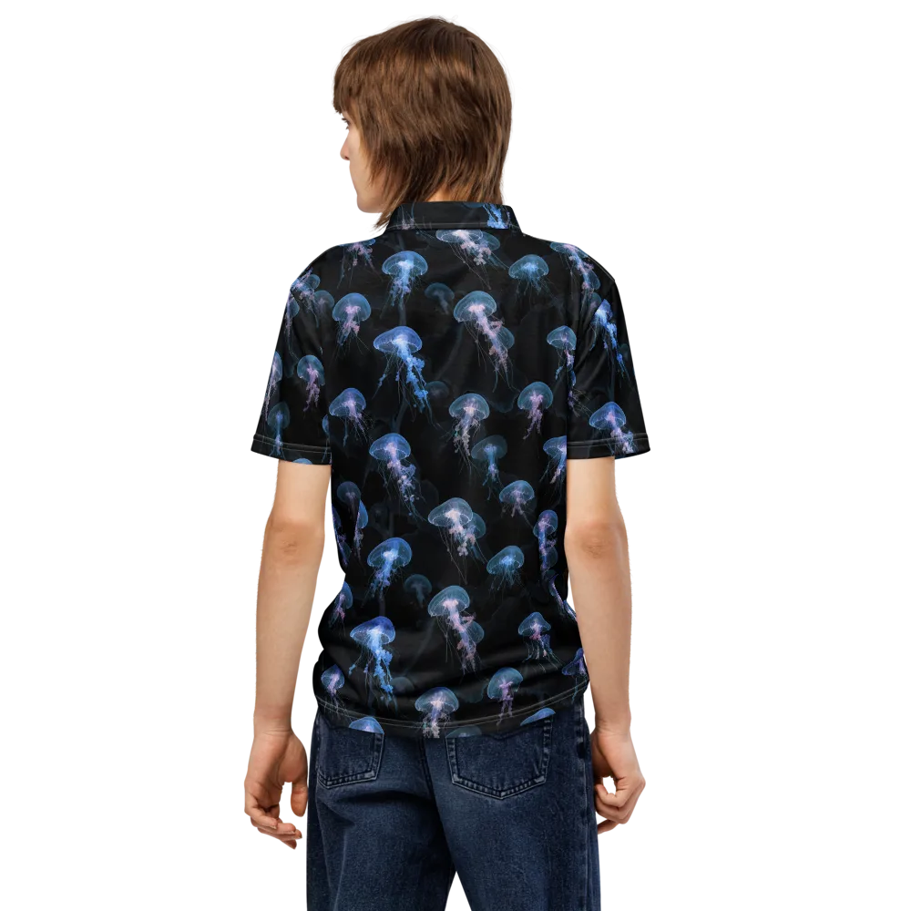 Deepwater Reverie on Men's Slim Fit Polo Shirt — Back