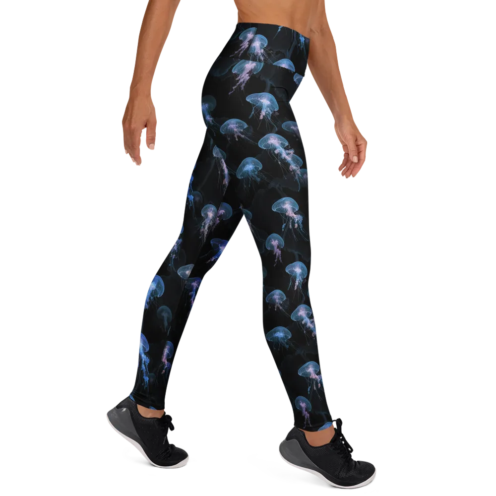 Deepwater Reverie on Yoga Leggings — Right