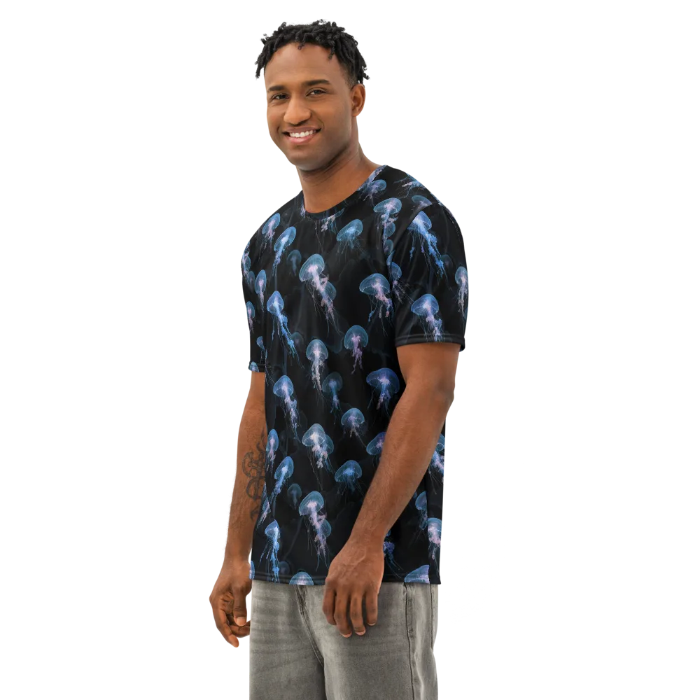 Deepwater Reverie on Men's Cotton Crew Neck T-Shirt — Left Front