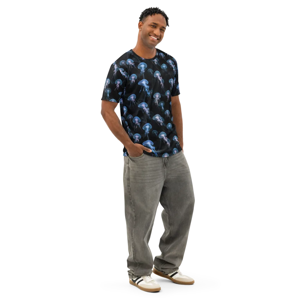 Deepwater Reverie on Men's Cotton Crew Neck T-Shirt — Right Front
