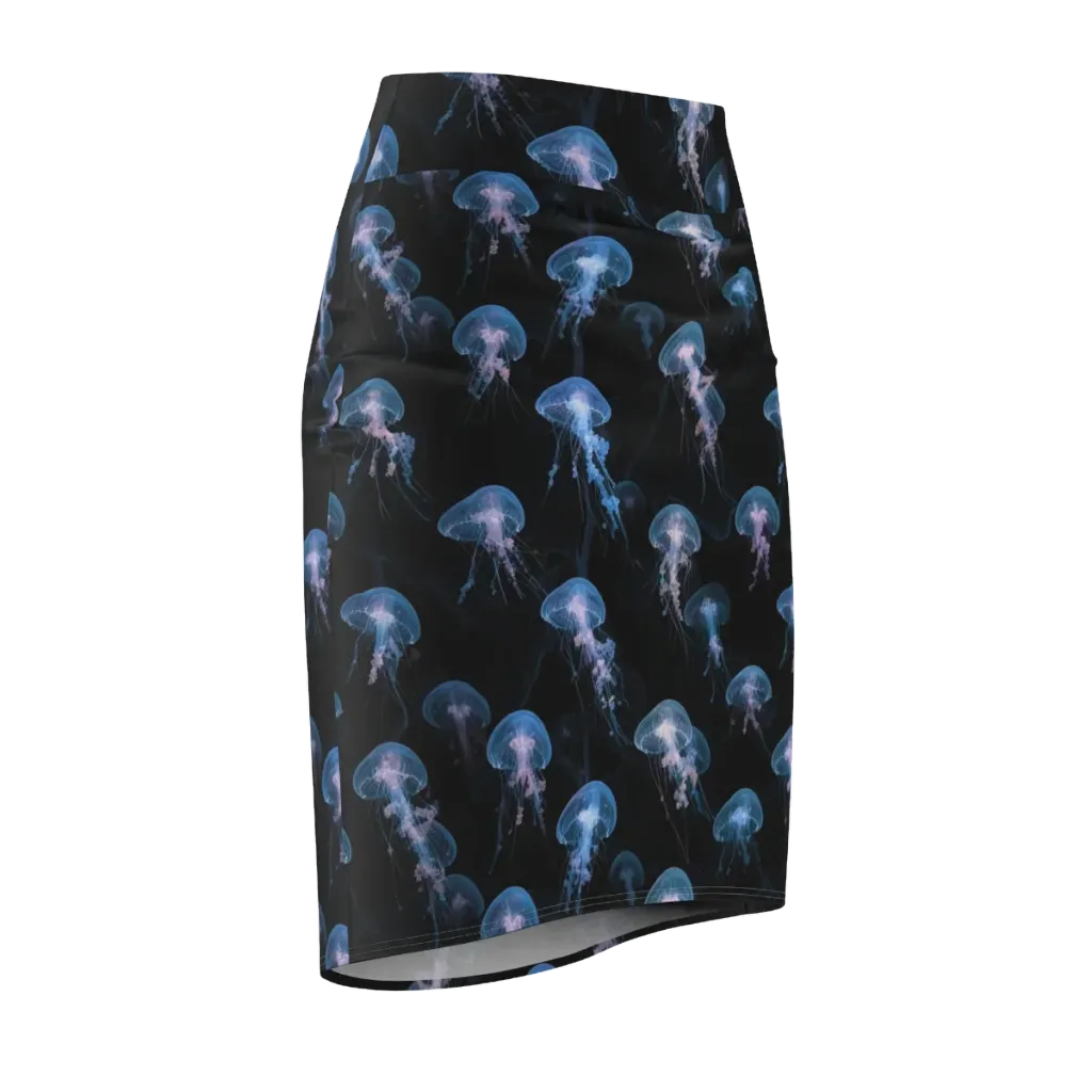 Deepwater Reverie on Pencil Skirt — Front Side