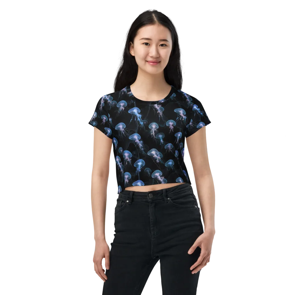 Deepwater Reverie on Crop Tee — Front